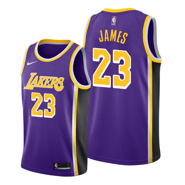 Men's Los Angeles Lakers LeBron James #23 NBA 2019-20 Statement Edition Purple Basketball Jersey NBU6683YX